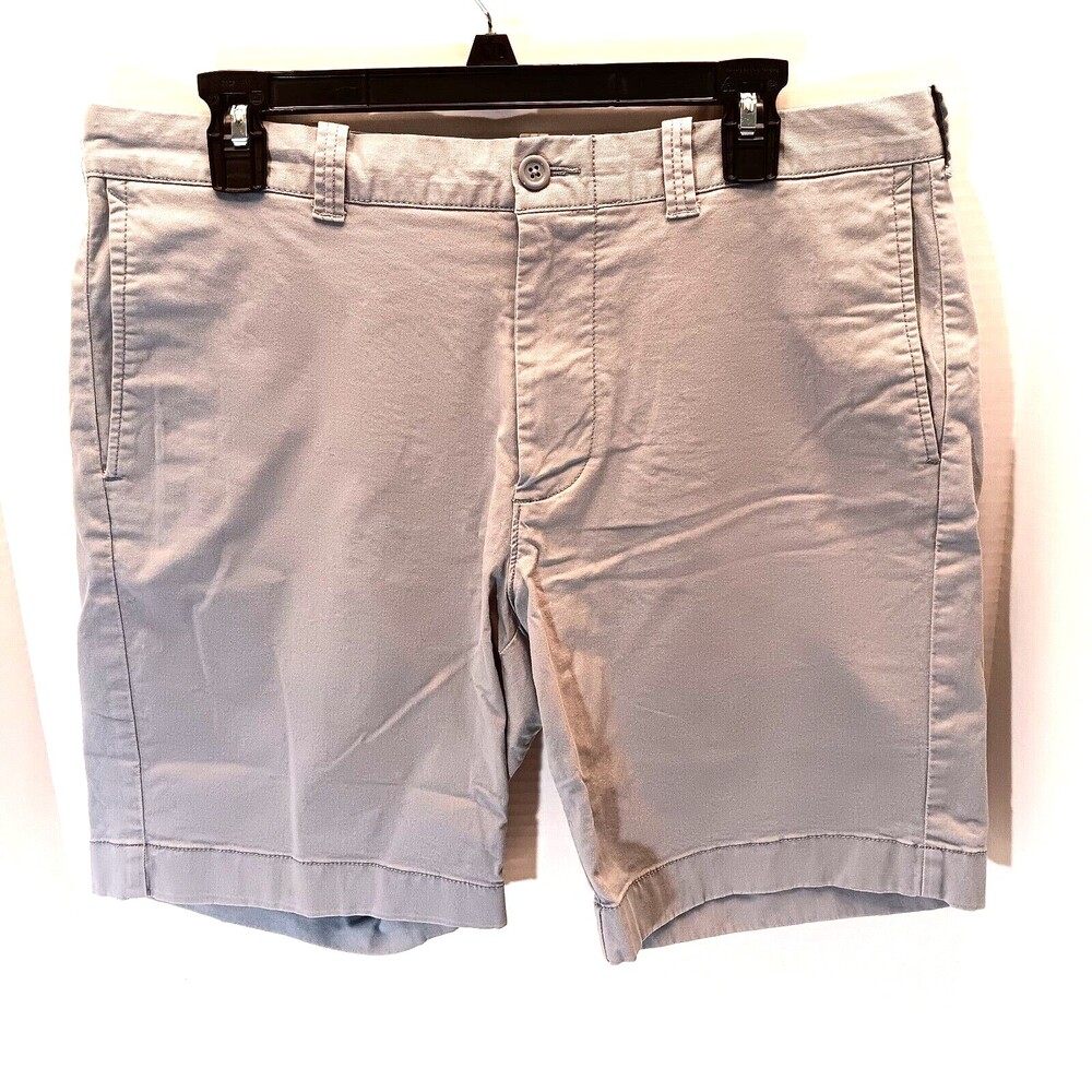 J. Crew Shorts Men 34W Light Blue/Gray Flex Chino Flat Front 9" Golf Preppy